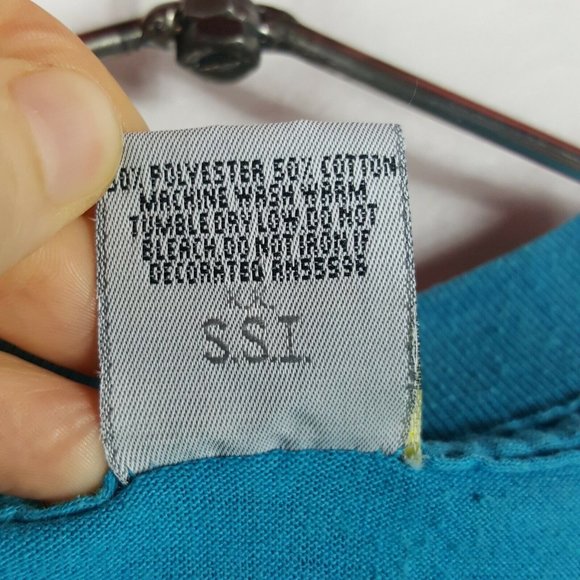 Vtg 80s Pedal Power Cyclist T-Shirt L Blue Single - Picture 5 of 6